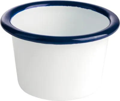 Produktbild von APS Schale ENAMELWARE aus emailliertem Stahlblech Weiß / Blau Kapazität: 80 ml