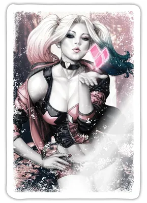 Produktbild von Spreadshirt Harley Quinn Comic Sticker Aufkleber, 10 x 10 cm, Weiß glänzend