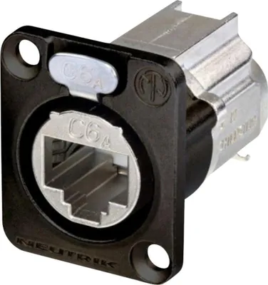 Obrázok produktu pre Neutrik NE8FDX-Y6-B, RJ-45, Hliník, Čierna, Cat6a, Zlato, 1000 V, 1,5 A