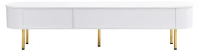 Obrázok produktu pre TV komoda – 174 × 35 × 41 cm – S zásuvkami – Zlaté úchytky a nožičky – Zaoblené rohy – Moderný štýl