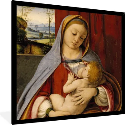 Produktbild von MuchoWow® MuchoWow® Gerahmtes Poster Leonardo da Vinci 40x40 cm - Poster mit zchwarzem Bilderrahmen - Mit Rahmen - Wanddekoration Schlafzimmer