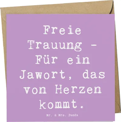 Produktbild von Mr. & Mrs. Panda Grußkarte Spruch Freie Trauung Jawort - Lavendeltraum - Geschenk, Geschenke, Klappkarte, Trauzeremonie, Hochzeit, Heiraten, Heirat, anlasskarte