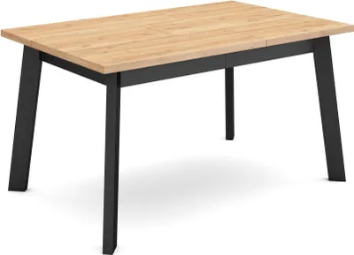 Produktbild von Esszimmertisch, 140x90x75cm, Für 6 Gäste, Hölzerne Beine, Eiche Schwarz