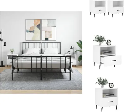 Produktbild von vidaXL Nachttische 2 Stk. Weiß 40x35x47,5 cm Holzwerkstoff -  Nachttische