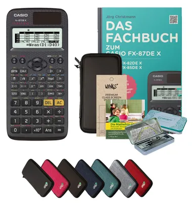 Produktbild von CALCUSO Streberpaket Schwarz mit Taschenrechner Casio FX-87DE X