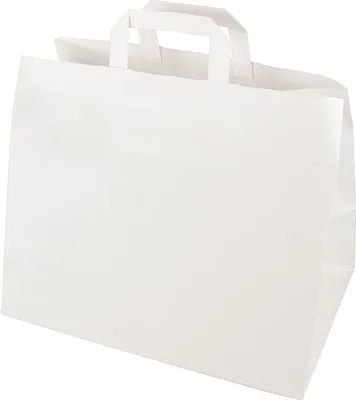 Produktbild von PAPSTAR Papier-Tragetasche, 320 x 215 x 270 mm, weiß aus Kraftpapier, 70 g/qm, Tragkraft: 5 kg, mit Tragegriff