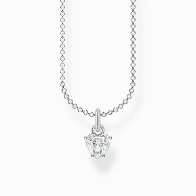 Produktbild von Thomas Sabo KE2105-051-14 Halskette mit Anhänger Herz Weißer Stein Silber