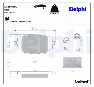 Image de Kit de plaquettes de frein DELPHI, frein à disque, référence LP3848LC