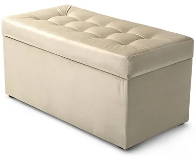 Obrázok produktu pre MG Design, taburetka s úložným priestorom, krémová farba, 45x90 cm - úložný priestor 100 litrov, nosnosť do 300 kg, pripravená na okamžité použitie, ľahko udržiavateľná, vhodná do obývačky a predsiene