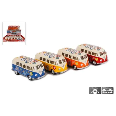 Image de Véhicule VW Bus Bulli Flowerpower sort. 520020 Échelle 1:32 en présentoir