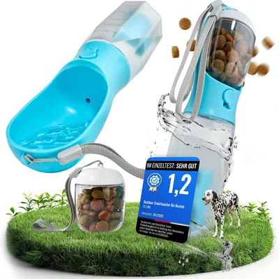 Image de Bouteille d'eau portable pour chiens avec gamelle, 600 ml