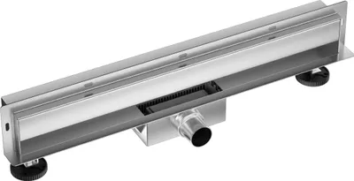 Zdjęcie produktu dla Balneo W-Drain NEXT Odpływ Liniowy Ścienny 80cm, Dwustronny, Stal Nierdzewna, Chrom