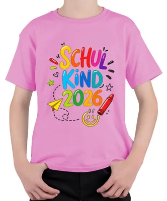 Produktbild von Schulkind 2026 Einschulung Erster Schultag Schultüte Mädchen Kinder T-Shirt, Pink, 104
