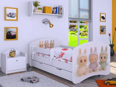 Produktbild von BDW, Kinderbett mit Matratze, Lattenrost, Schublade, LABU, Weiß, 160x80