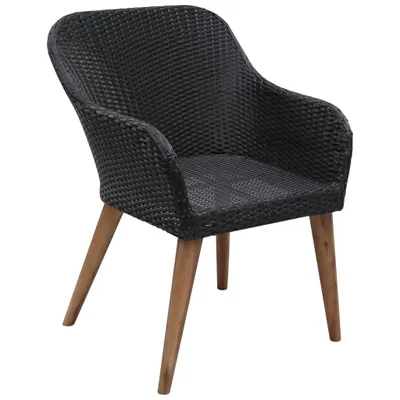 Produktbild von vidaXL Gartenstühle mit Polstern 2 Stk. Poly Rattan Schwarz