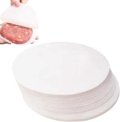 Obrázek produktu pro Kruhové papírové podložky na hamburgery, nepřilnavé, 10 cm, 500 kusů