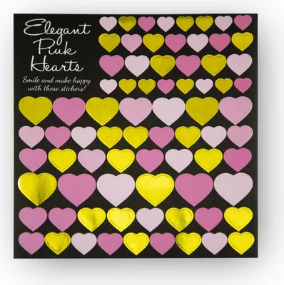 Produktbild von Oblique Unique 76 Herz Sticker Aufkleber mit Glitzer Scrapbooking Verzieren - gold pink