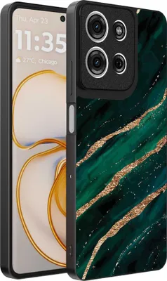 Immagine prodotto di Adatto per Motorola Edge 50 Custodia per telefono con stampa in marmo - Custodia in TPU con design in marmo - Verde Oro - Smartphonica