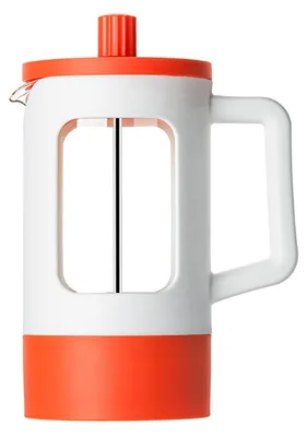 Obrázek produktu pro Zimilo 600ML French Press kávovar z žáruvzdorného skla, 2vrstvý nerezový filtr 304, kávovar na kávu, čaj a mléčnou pěnu, oranžový