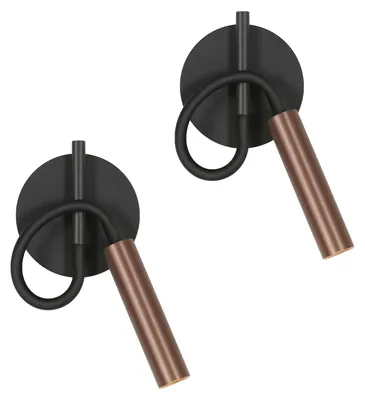Image de Osairous, lot de 2 appliques murales LED, éclairage intérieur, lampe de chevet, 4W, 3000K