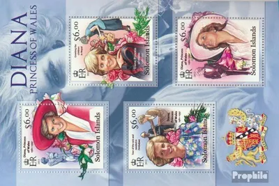 Produktbild von Briefmarken Salomoninseln 2013 Mi 1616-1619 Kleinbogen (kompl. Ausg.) postfrisch Diana, Prinzessin von Wales