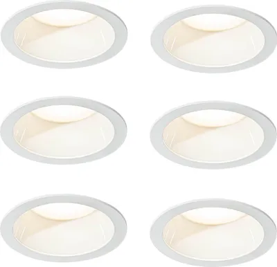 Produktbild von QAZQA Professional - Modern Set mit 6 Einbaustrahlern weiß inkl. LED 3000K-5000K - Elias I Wohnzimmer I Schlafzimmer - Aluminium Rund - I (nicht austauschbare) LED