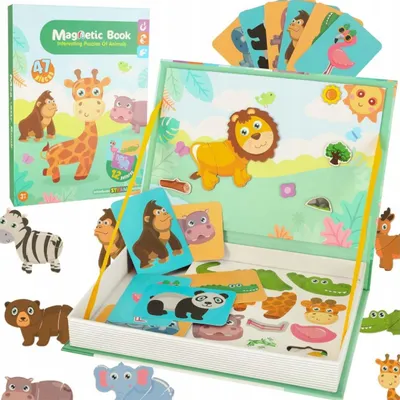 Zdjęcie produktu dla Magnetyczna układanka Montessori Zwierzęta – 47 magnesów, od 3 lat