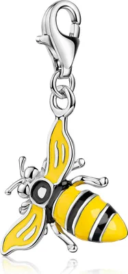 Produktbild von MATERIA Charms Anhänger Biene 925 Sterlingsilber Emaille gelb schwarz für Bettelarmband C17