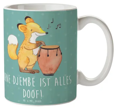 Produktbild von Mr. & Mrs. Panda Tasse Djembe Freude - Meeresbrise - Geschenk, Kaffeetasse, afrikanische Trommel, Becher, Musik, Trinkbecher, Instrument, Lernen, Kaffeebecher, Rhythmus