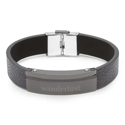 Produktbild von Unique Steel Lederarmband schwarz LB0461
