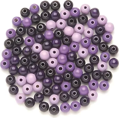 Produktbild von Glorex Holzperle lila mix 8 mm - 80 Stück