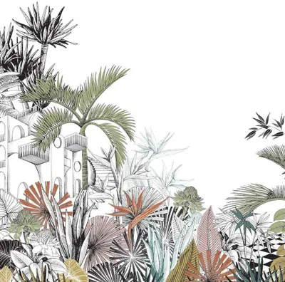 Produktbild von Vliestapete Blumentapete Braun Rot Naturoptik 688146 Mustertapete Tropical House