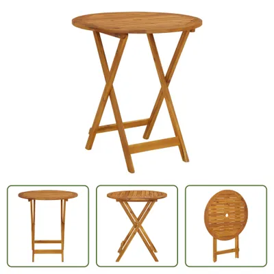 Obrázok produktu pre The Living Store Skladací záhradný stôl 70 cm z masívneho dreva akácie