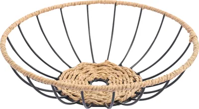 Produktbild von MSV Obstschale Obstkorb Drahtkorb Schale rund Ø ca. 30,8 cm, schwarz Bambus