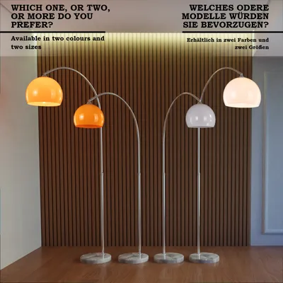 Obrázek produktu pro Jago Stojací oblouková lampa oranžová, 130 - 180 cm