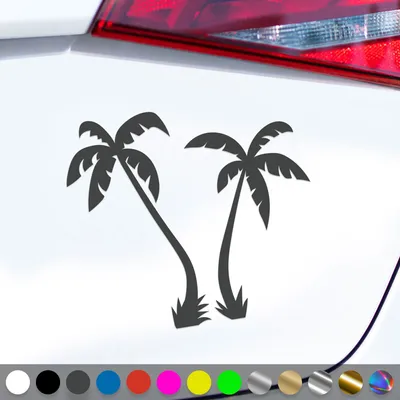 Produktbild von PantherPixel Reisen Aufkleber Insel Camping Strand Urlaub Palmen Sticker Auto Geschenkidee Farbe Dunkelgrau