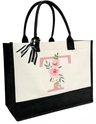 Image de Sac de plage en toile rose avec poche intérieure zippée et anses