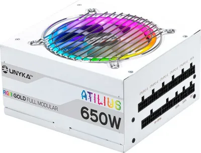 Produktbild von Unykach Atilius Rgb Atx 650w Modulares Netzteil Weiß One Size / EU Plug 220V Weiß One Size