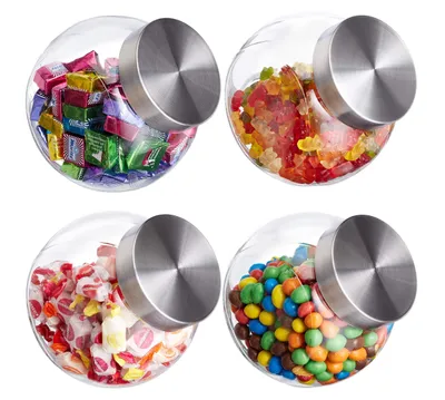 Vorratsgläser 1,5 l, 4 Stück, transparent, luftdicht