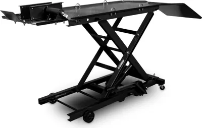 Produktbild von Bituxx Motorrad Scheren Hebebühne Motorradheber Motorradbühne Lift Hydraulisch mit Fußpumpe, 360 kg Belastbar Schwarz MS-19724