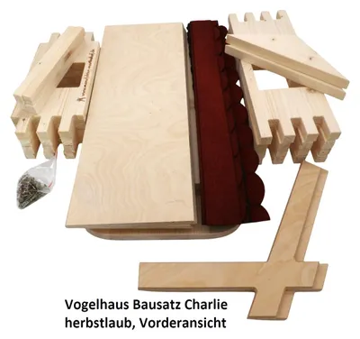 Immagine prodotto di Kit per la costruzione di una casetta per uccelli, modello Charlie, colore rosso
