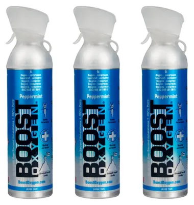 Produktbild von Boost Oxygen Sauerstoffdose zum Inhalieren Peppermint, groß, 3x9L
