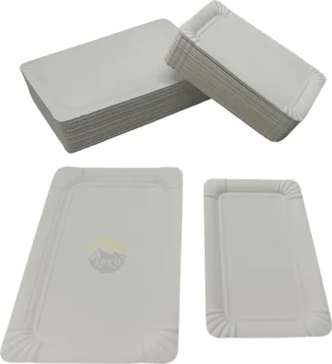 Produktbild von KURTT - 250 Stück Pappteller / Schälchen 10x16 cm + 13x20 cm 250 Stück -Einweg-Service Kuchenteller - Partyteller - Pappteller - Pappteller - Snacktel