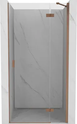 Image de Mexen Mist-H Portes de douche à battants droite 110 cm, transparent, cuivre brossé - 8A5-110-000-65-00-P