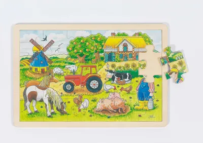 Image de goki 57891 Puzzle à assembler La ferme du meunier, multicolore (1 pièce)