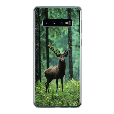 Produktbild von MuchoWow® Handyhülle Schutzhülle Hülle für Samsung Galaxy S10 Hirsche - Wald - Bäume - Tiere - Natur Silikon Softcase Handy Hülle - Handytasche