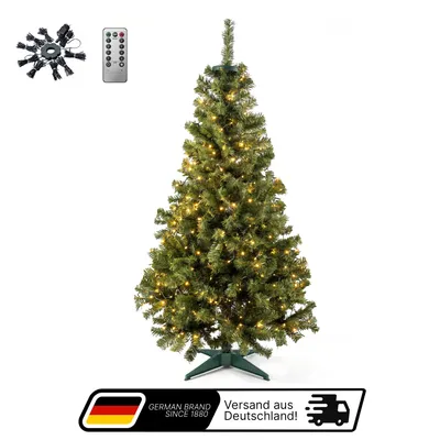 Produktbild von Aurelia Home Weihnachtsbaum 180 cm, PVC, mit LED-Baummantel Weihnachtsbaum künstlich wie echt, Weihnachtsbaum mit Beleuchtung, Lichtketten mit Ring