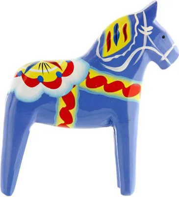 Produktbild von Dalapferd - das original aus Schweden - handbemaltHolz 10cm blau