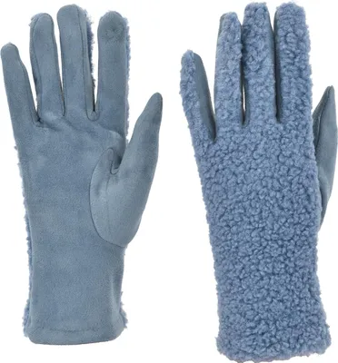 Produktbild von styleBREAKER Damen Touchscreen Handschuhe mit Teddyplüsch | Weiche warme Winter Fingerhandschuhe | Kuscheliger Smartphone Handschuh in vielen Farben