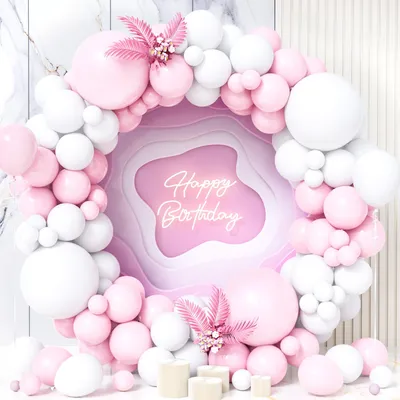 119 Ballons Pastellweiß & Rosa für Babyparty & Hochzeit